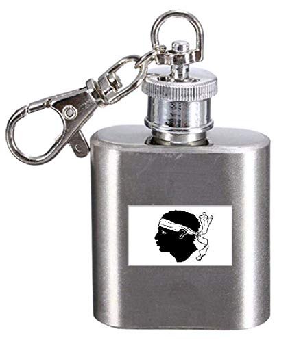 Flasque porte-clés drapeau corse avec gravure laser durable