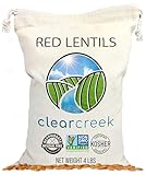 CLEAR CREEK Certified Glyphosate Residue Free Red Lentils | 4 LB | Non-GMO | Kosher | Vegan