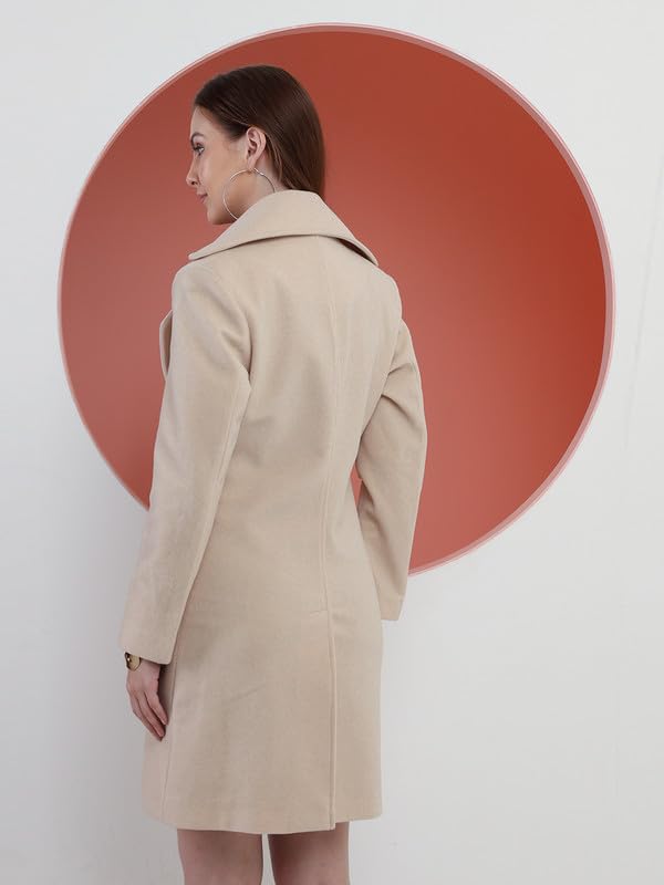 Image of PLAGG Women's Notched Lapel Long Overcoat