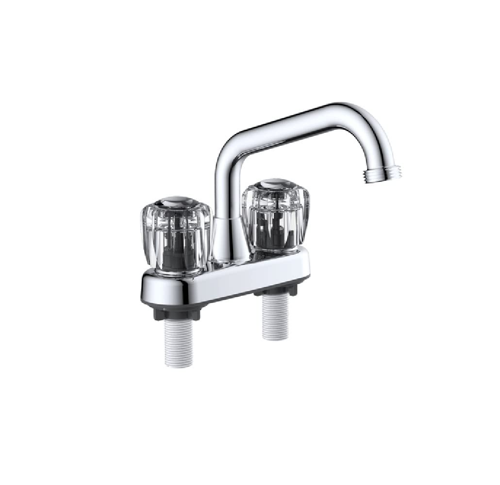 Home Plus Klasyczny chromowany kran do prania z dwoma uchwytami 10 cm.