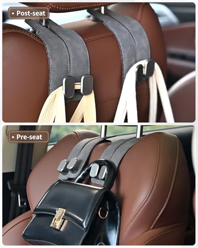 Image of 4 Pack Car Seat Back Storage Hook for Headrest, Black