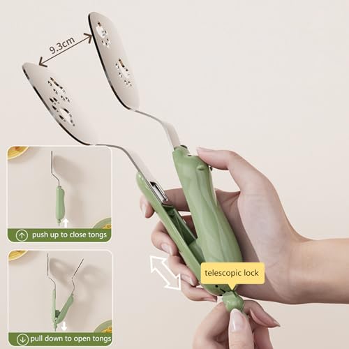 2 Pack Stainless Steel Fish Turner and Tongs Set for Home Cooking and Grilling with Non-Slip Handle Ergonomic Fish Spatula - Image 4