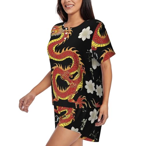 Women's Cotton Pajama Set, Short Sleeve Shirt and Full Length2