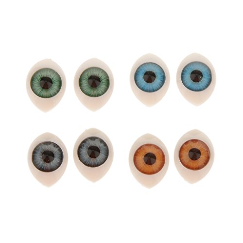 8PCS Plastic Oval Fake Eyes Eyeballs DIY Mask Doll Bear Toy Making 8mm Iris