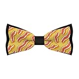 GVYGVY Clip On Bow Ties for Men - Cartoon Bacon Print Adjustable Business Tuxedo Bowtie for Party Wedding
