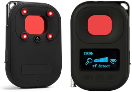 Hidden Camera Detectors Upgraded 2026 Camera Detector GPS Tracker & Bug Detector Spy Camera Finder RF Scan Detector Listening Devices Detector 6 Modes for Travel, Car, Hotels, Home & Office-Black