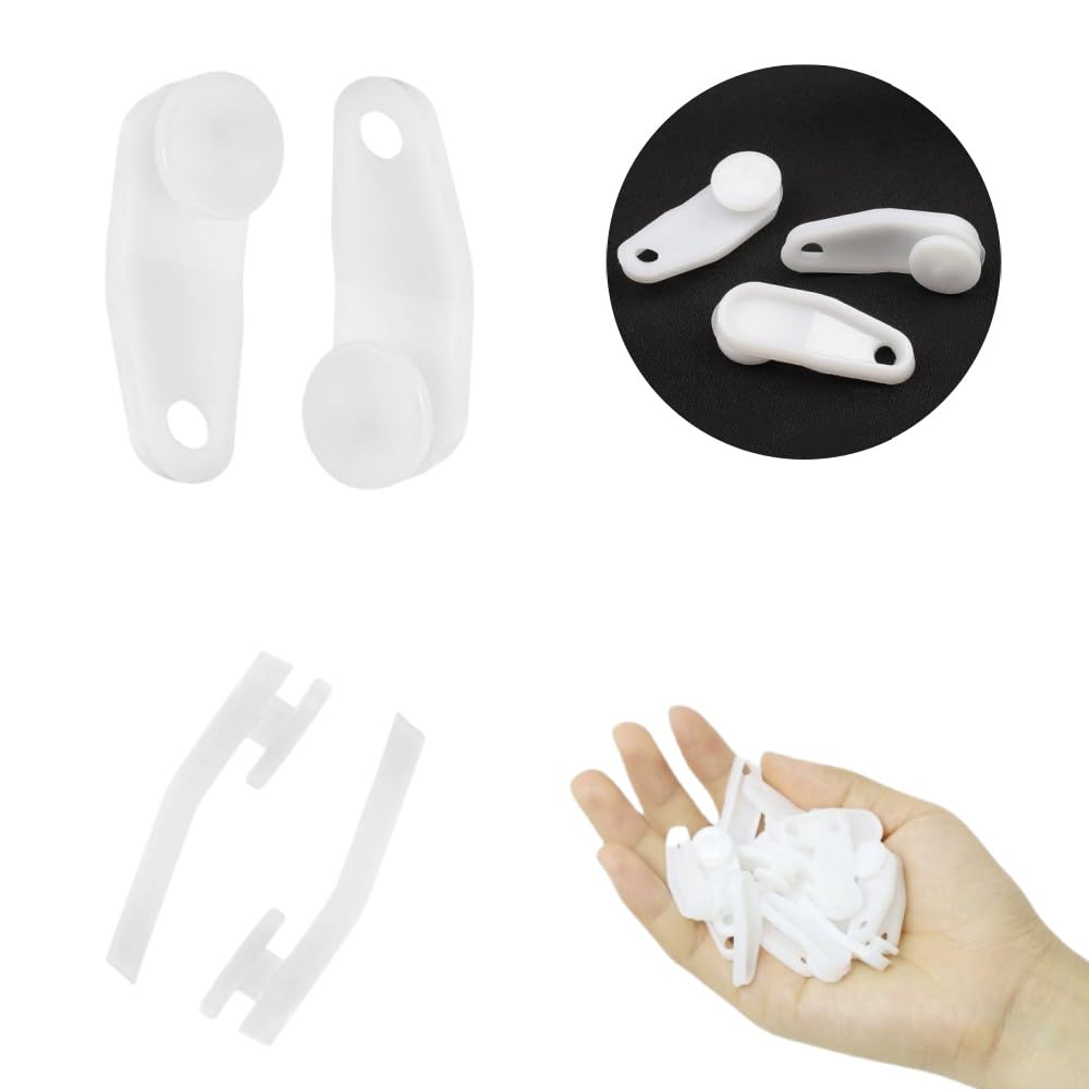 50 haczyków szynowych białych plastikowych zasłon, plastikowe haczyki przesuwne, zatrzaskowe haczyki przesuwne, łatwy montaż na szynach sufitowych, trwałe