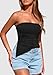 PRETTYGARDEN Tube Tops for Women Trendy Summer 2026 Spring Fashion Going Out Y2K Clothes Asymmetrical Ruched Strapless Shirts (Black,Small)