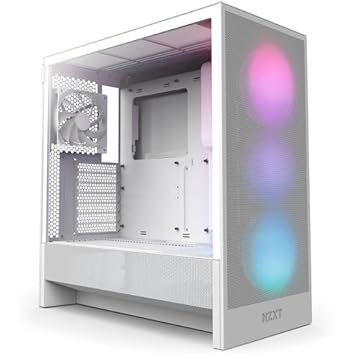 Gabinete Gamer NZXT H5 Flow RGB Branco CC-H52FW-R1