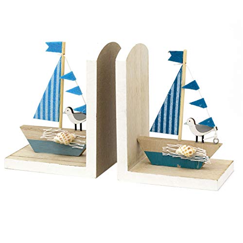 Serre-livres en bois pour yacht - Décoration nautique - Bouchons de livre pour voilier - Décoration de la maison Cover