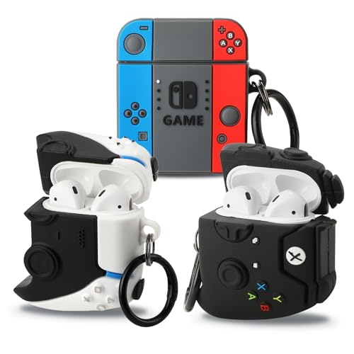 Image of [3Pack] Gedicht for Airpods 2nd Generation Case, Funny 3D Cartoon Game Controller Console Design Silicone Soft Cases for Airpods Case 2nd /1st Gen, with Keychain Kids Women Men for Airpods Case