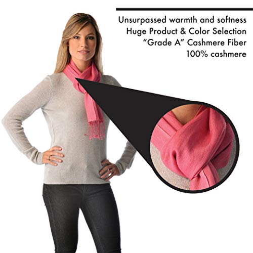 Cashmere Boutique: 70% Cashmere and 30% Silk Pashmina Scarf (30 Colors, Size: 12" x 60")3