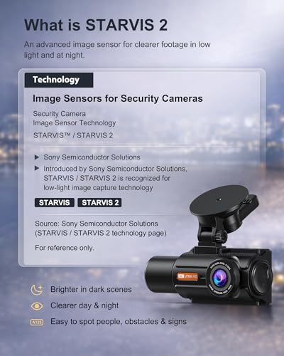 Image of 3 Channel 4K Dash Cam with STARVIS 2 Sensor, Free 128GB Card and WiFi 6 up to 20MB /s, Dash Camera for Cars with Front Rear Inside, 4K 2K 1080P, IR Night Vision, GPS, 24H Parking Mode, G-Sensor