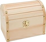 VBS Runddeckeltruhe mit Beschlag und Metallnieten 15,5x11x12,5cm Schatzkiste...