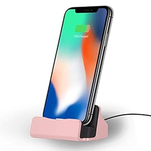 NessKa® Dockingstation [ inkl. 2 Meter USB Kabel ] Desktop Tisch Ladestation Ladegerät Dock Ständer für Apple iPhone X…