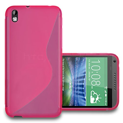 VCOMP® Housse Etui Coque Souple Silicone Gel Motif S-Line pour HTC Desire 816/ 816G Dual Sim - Rose