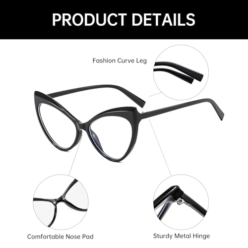 Image of YAMEIZE Blue Light Blocking Glasses for Women - Men Retro Cat Eye Anti Eye Strain Eyeglasses Computer Gaming Glasses