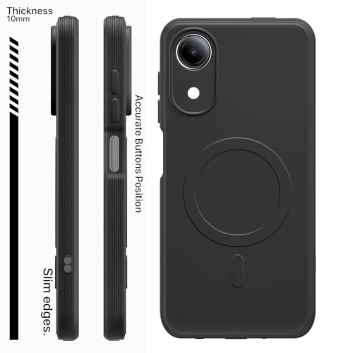 Image of Outlouders Back Cover for Vivo T5e | Soft Matte Silicone | Slim Fit | Magnetic-Safe Logo Design (Magnetic-Safe Not Compatible) | Shockproof | Camera Protection Bumper Case (Black)