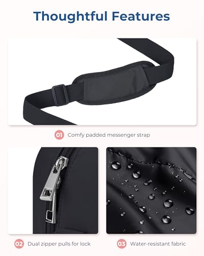 BAGSMART Laptop Bag for Women/Men, 15.6 Inch Briefcase, Stylish Leather Computer Messenger Bag for Office Business, Black4