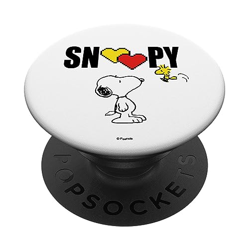 delicoco Peanuts Valentine Snoopy Love PopSocket Adhesive PopGrip for iPhone 11 Black