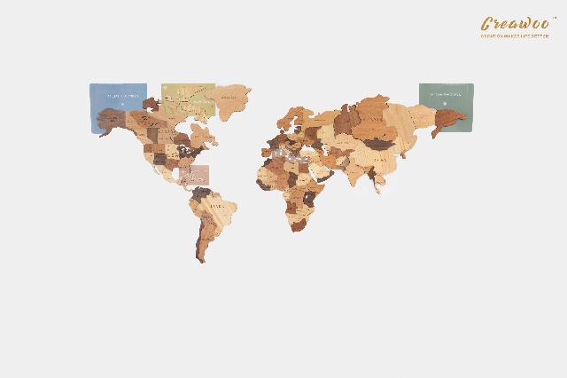 Houten Wereldkaart Wanddecoratie - (Tip) Exclusieve houten WERELDKAARTEN