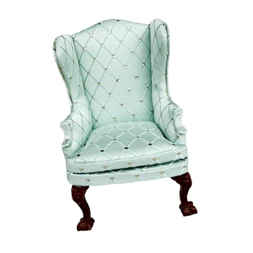 Accessoires maison de poupées : mini fauteuil bois 1/12 et causeuse chic