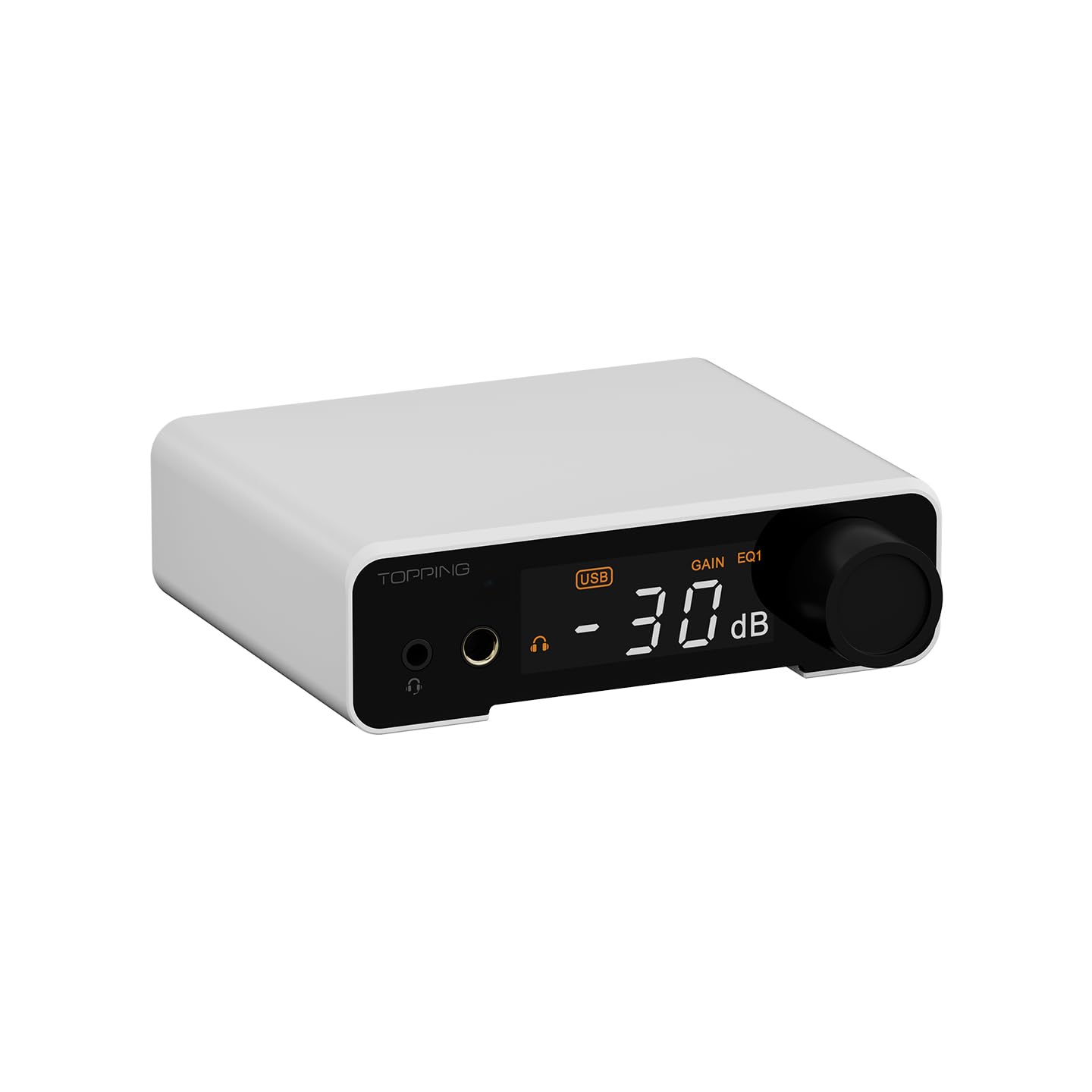 Fanmusic TOPPING DX1 II DAC et amplificateur pour casque compatible gaming avec décodeur ES9039Q2M de 3e génération, XMOS XU-316 avec télécommande (Blanc)