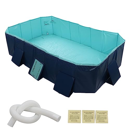 Ejoyous Piscine Pliable Plitable Piscine Portable pour Enfants pour Enfants Adultes Animaux de Compagnie Arrière Extérieur avec Matériau PVC (2,6 m / 8,5...