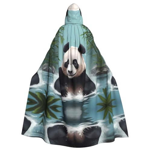 Manteau à capuche panda adulte longue cape de fête unisexe pour déguisement et cosplay