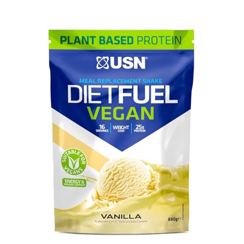 USN Vegan Diet Fuel High Protein Plant Based Meal Replacement Shake Vanilla, 900g