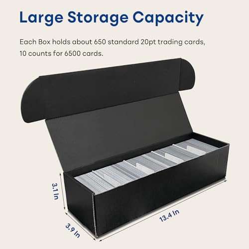 Fageverld Trading Card Storage Box With Dividers, 10 Count With 3 Pack Of 10 Card Dividers, Card Boxes For Baseball Football Sports Cards thumb #2