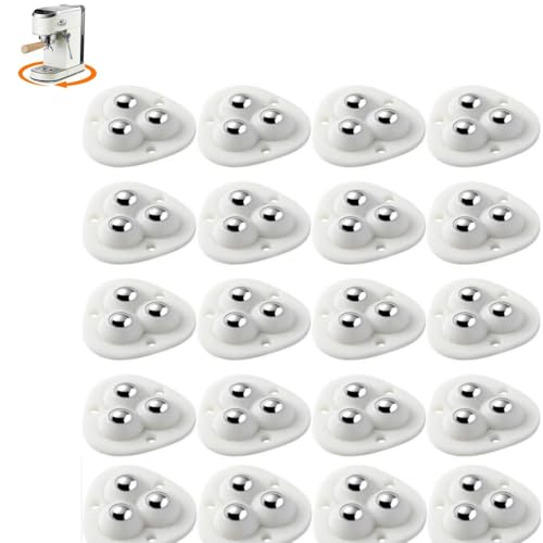 HIDOSNG 20pcs Mini Swivel Casters Wheels, 360 Degree Rotating Casters, Furniture Castors Self-Adhesive with 3 Steel Balls