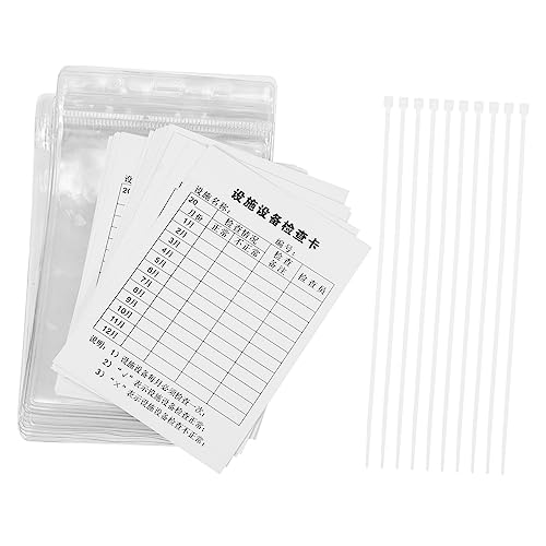 MUSISALY Inspection Record Inventory Sheets 20 Pack Industrial Equipment Inspection Cards Cable Tie for Easy Maintenance