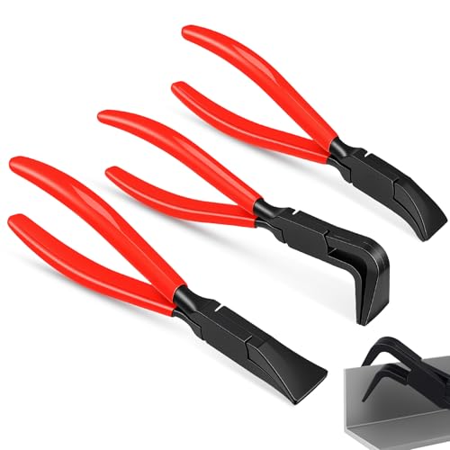 Lot de 3 Petites Mini Pinces Pliantes 0° 45° 90°,Pince Plate Couvreur & Pince a Border Outil Couvreur Zingueur Pince a Plier Largeur 22 mm,Poignées...