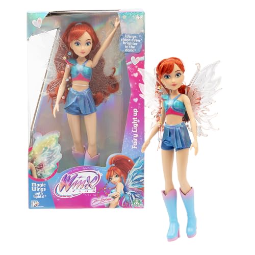 Winx, Poupée articulée avec Ailes Lumineuses, 26 cm, Modèle Bloom, pour Les Enfants dès 3 Ans, WNX781, Bleu