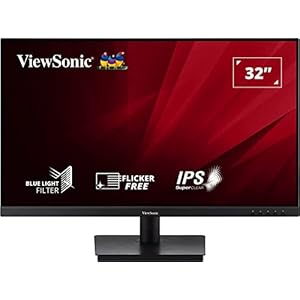 Viewsonic VA3209-MH 80 cm (32 Zoll) Büro Monitor (Full-HD, IPS, HDMI, VGA, Lautsprecher, Eye-Care, Eco-Mode) Schwarz