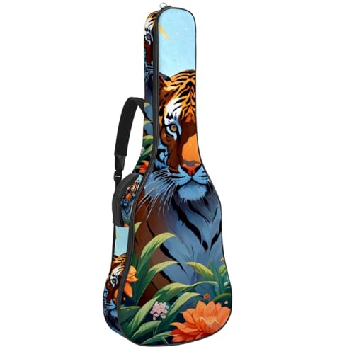 Sac de transport pour guitare acoustique imprimé fleuri multicolore