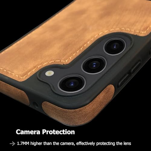 Image of A rtistque Premium Pu Leather Back Cover Case for Samsung Galaxy S23 Fe | Inner Fabric |Smooth Hand Feel | Drop Protection | Raised Camera Edge | Stylish Design | S23 Fe Back Cover - Brown