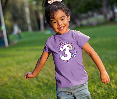 Image of Unicorn 3rd Birthday Shirts for Toddler Girls Outfit 3 Year Old Third Three Shirt