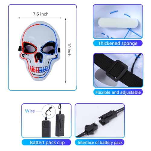Masque de pirate LED vert avec 3 modes d'éclairage Halloween - 3
