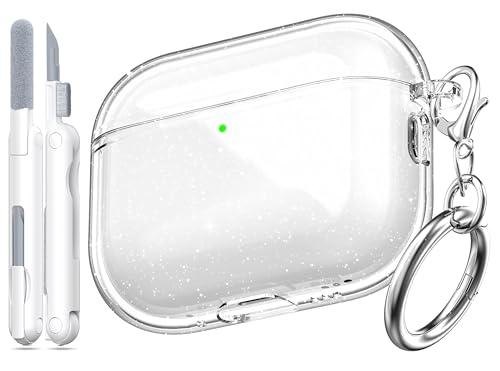 Image of for AirPods Pro 3 Clear Case 2025, Military-Grade Shockproof, Soft TPU Highly Transparent Anti-Yellowing for AirPods Pro 3 Case with Cleaning Kit & Cute Round Buckle, Clear Gitter