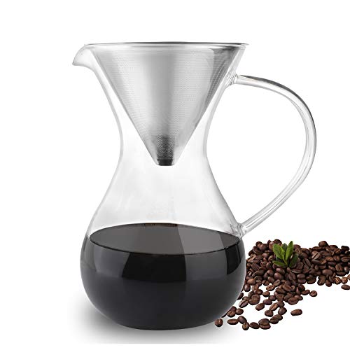 Phyismor Pour Over Coffee Dripper, 33 oz Hand Drip Coffee Maker with Stainless