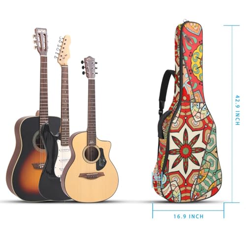 Housse de guitare en tissu Oxford épais rembourré avec boucle de suspension et sangle de cou Motif mandala Motif floral 101,6 cm, Multicolore., 42.9×16.9×4.7 in, Sac de transport tendance pour guitare - Les Beatles, Paul McCartney, John Lennon, RIngo Starr, George Harrison Housse de guitare en tissu Oxford épais rembourré avec boucle de suspension et sangle de cou Motif mandala Motif floral 101,6 cm, Multicolore., 42.9x16.9x4.7 in, Sac de transport tendance pour guitare – Image 6