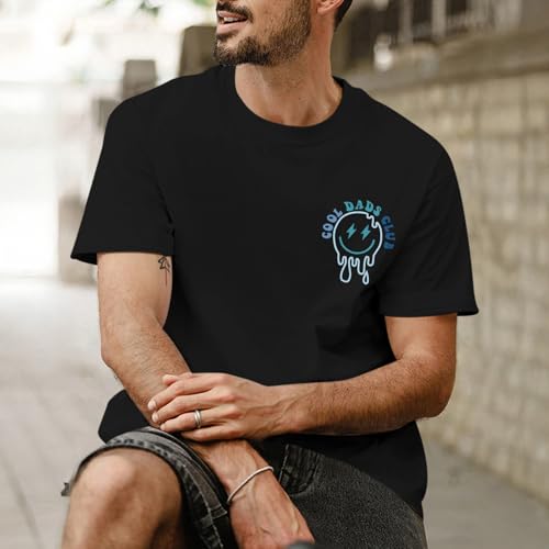 Dad Shirt Cool Dads Club Tshirt for Men Oversized Daddy T-Shirts Funny Letter Graphic Printed Tees Father's Day Tops4