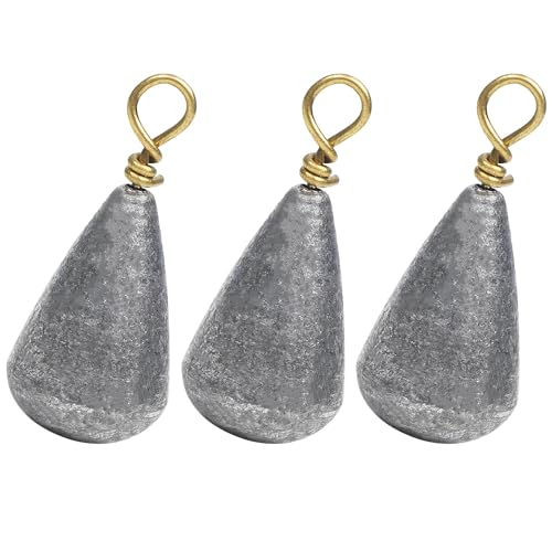 Fishing Weight Sinkers,15/30 Pieces Bass Casting Sinker Weights Bell Sinker Catfish Weight Streamline Drop Shot Sinker Saltwater (1/8oz - 30 Pack)