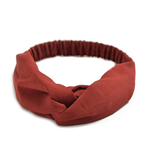 Preisvergleich Produktbild Qinlee Chiffon Stirnband Haarbänder Einfarbig Haar Accessoires Yoga Sport Kopftuch Mädchen Bandana Outdoor Sport Zubehör Modegeschenk Frisuren Haar Band Gestylten Haaren (Rot)