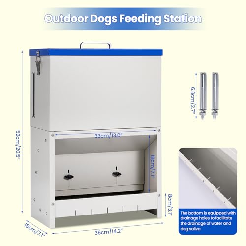 22lbs Gravity Dog Feeder - Automatic Dog Feeder Large Breed Outdoor Pet Feeding Station Auto Dry Food Dispenser for Pet Cat Dogs - Image 3