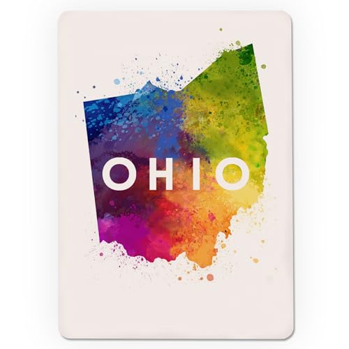 Lantern Press Ohio, State Abstract Watercolor, Baraja de Póker 52 cartas miniatura 3