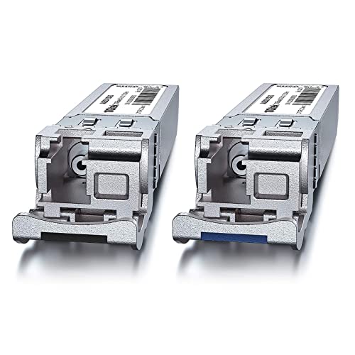 Image of 10Gtek 2-Pair of 10G SFP+ Bidi Transceiver, LC Single-Mode Single Fiber Module, 10GBASE-BIDI 1270nm /1330nm for Cisco SFP-10G-BX20D-I /SFP-10G-BX20U-I, Ubiquiti UniFi, Mikrotik and More, DOM, 20km