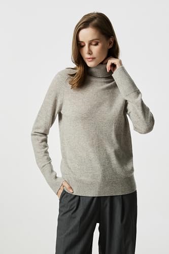 Image of EURKEA Women's Turtleneck 100% Cashmere Sweater, Long Sleeves Pullover Winter Top for Women, Gift Ready